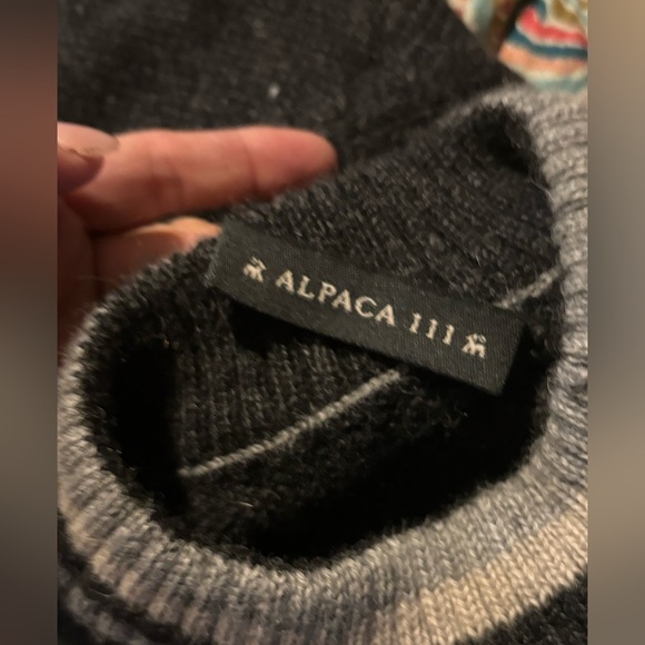 ALPACA 111 Black 100% Peruvian baby alpaca crewneck sweater size M - Picture 5 of 5
